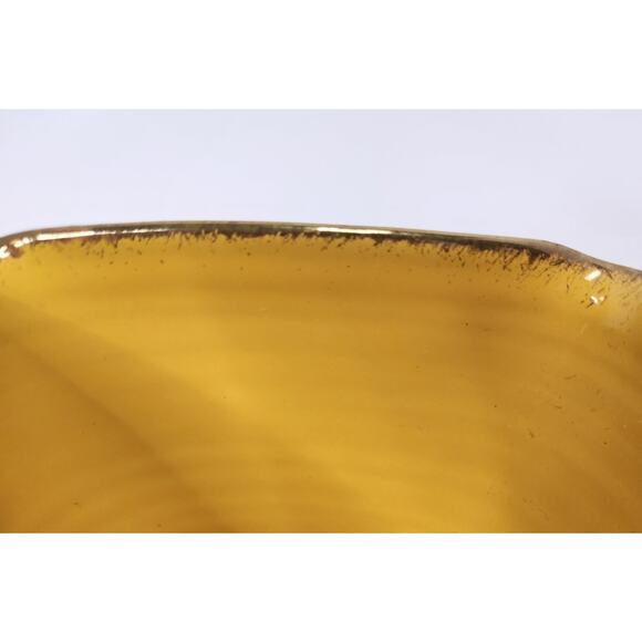 Vintage Italian Pottery Vase – Hand Painted Apple & Leaves – Speckled Yellow - Picture 8 of 8